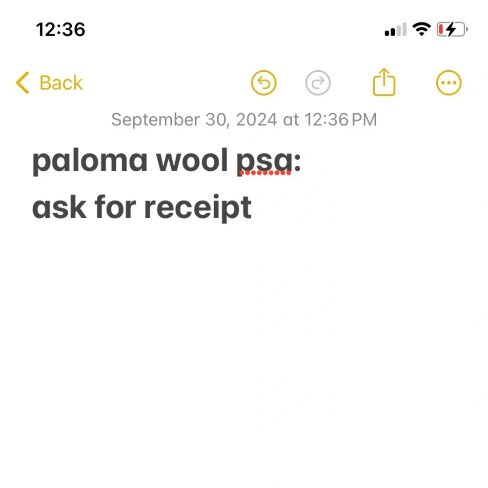 paloma wool psa: ask for receipt - Picture 1 of 1